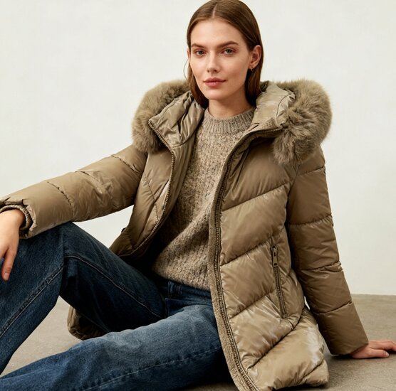 Halblanger Damen-Wintermantel mit eleganter Form