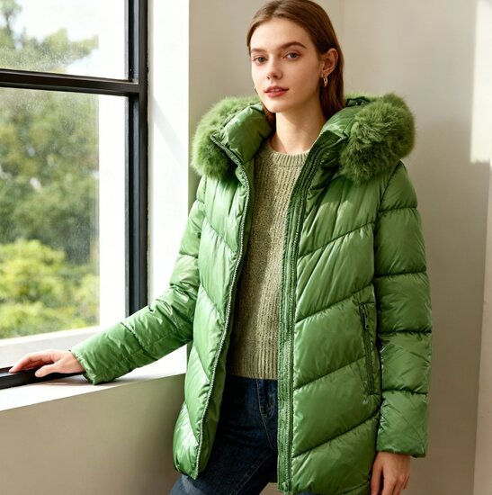Halblanger Damen-Wintermantel mit eleganter Form
