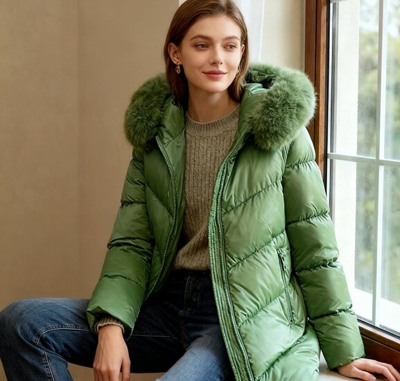 Halblanger Damen-Wintermantel mit eleganter Form