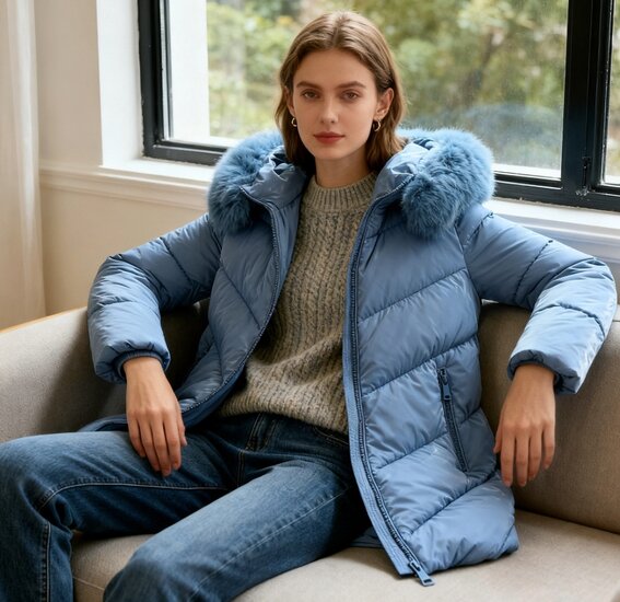 Halblanger Damen-Wintermantel mit eleganter Form