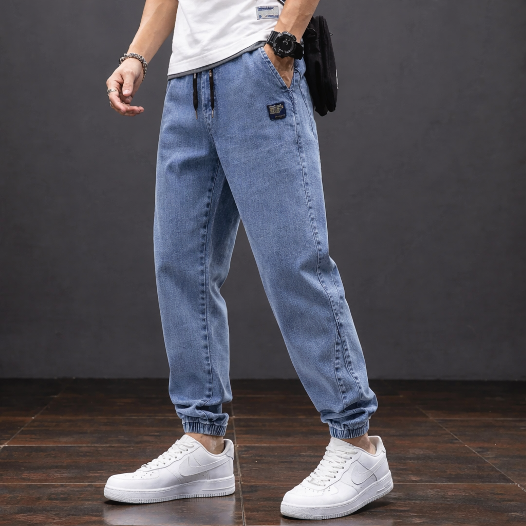 Herren Jogger Hose mit Kordel und schmalem Bein