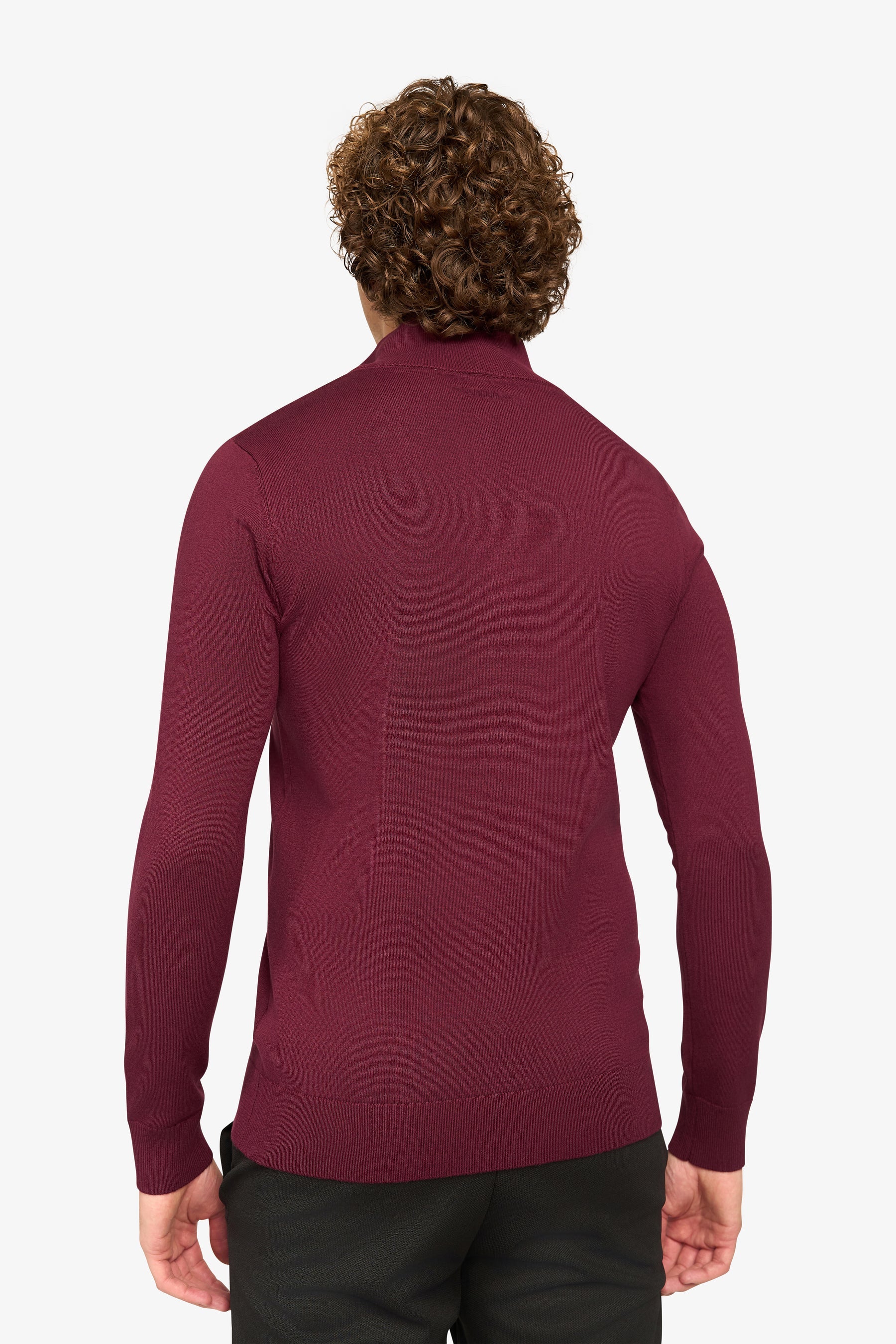 Herren Pullover mit Stehkragen und kurzer Reißverschluss