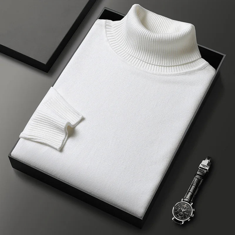 Herren Rollkragenpullover mit langen Ärmeln und hohem Kragen
