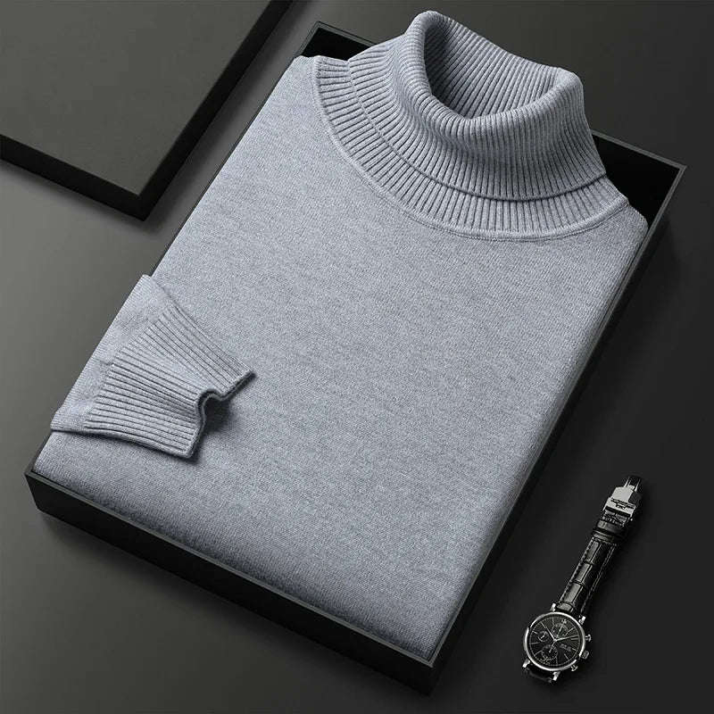 Herren Rollkragenpullover mit langen Ärmeln und hohem Kragen