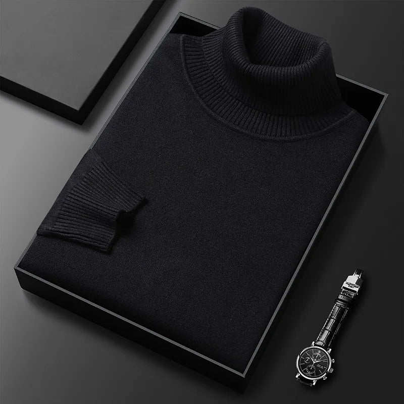 Herren Rollkragenpullover mit langen Ärmeln und hohem Kragen