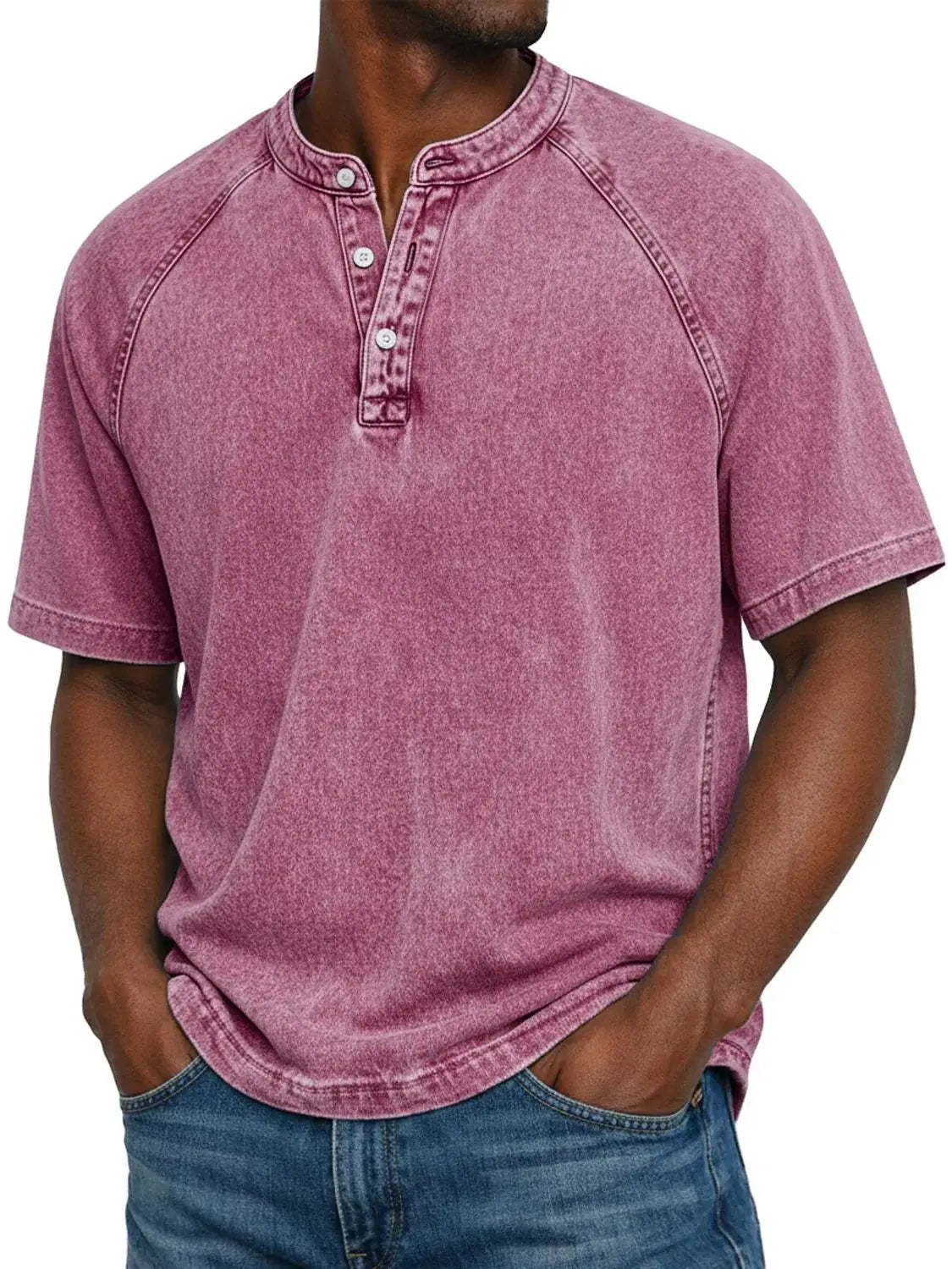Herren Shirt mit Knöpfen und kurzen Ärmeln