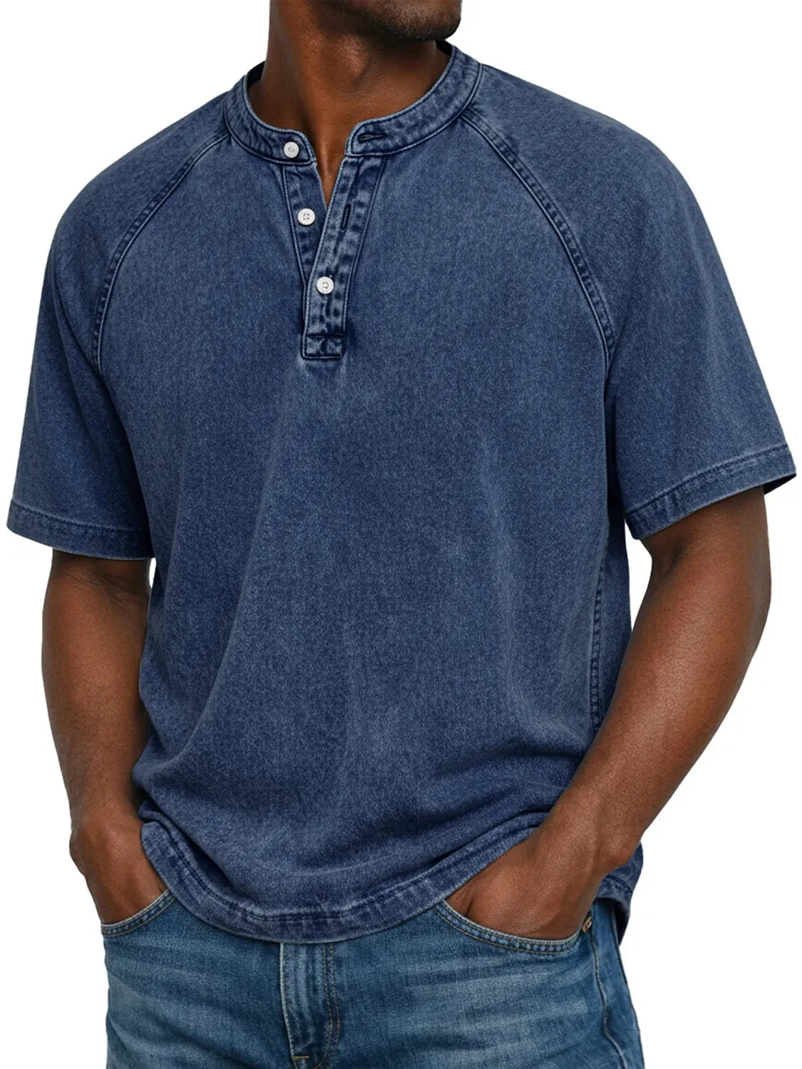 Herren Shirt mit Knöpfen und kurzen Ärmeln
