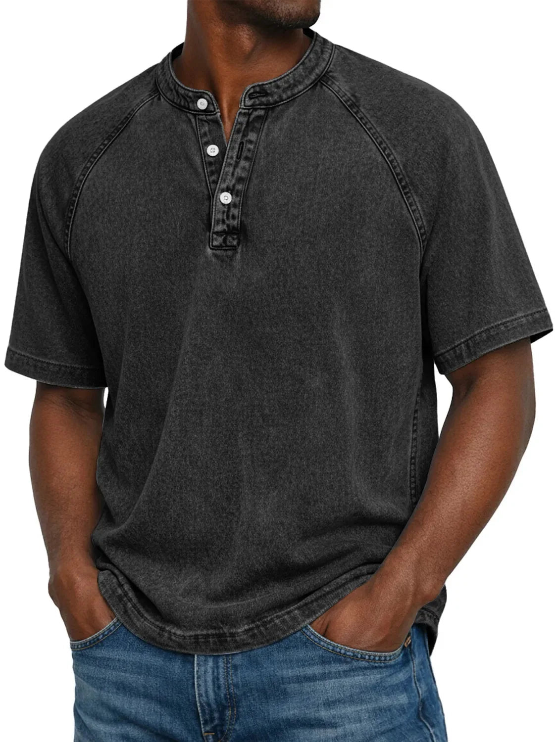 Herren Shirt mit Knöpfen und kurzen Ärmeln