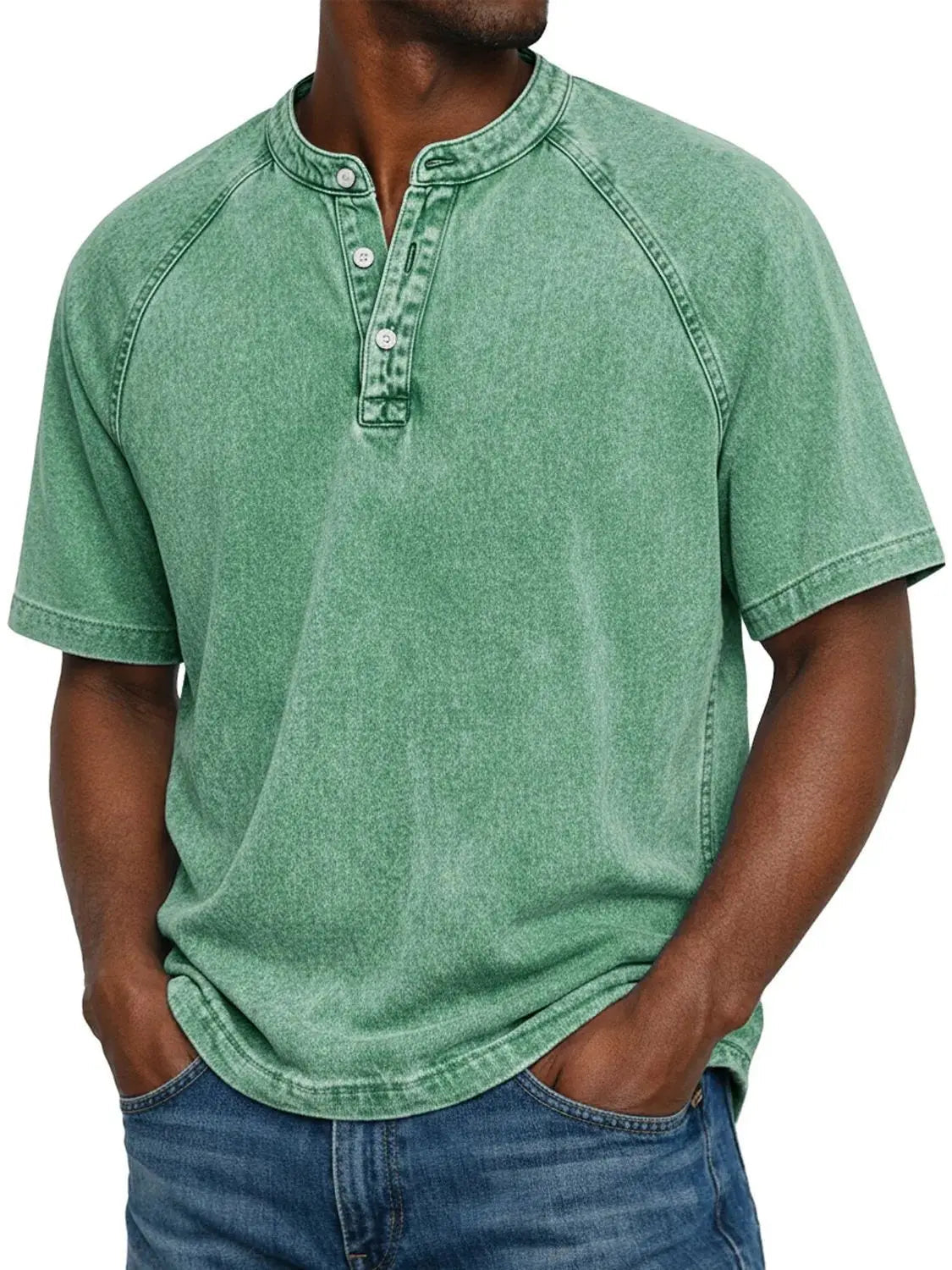Herren Shirt mit Knöpfen und kurzen Ärmeln