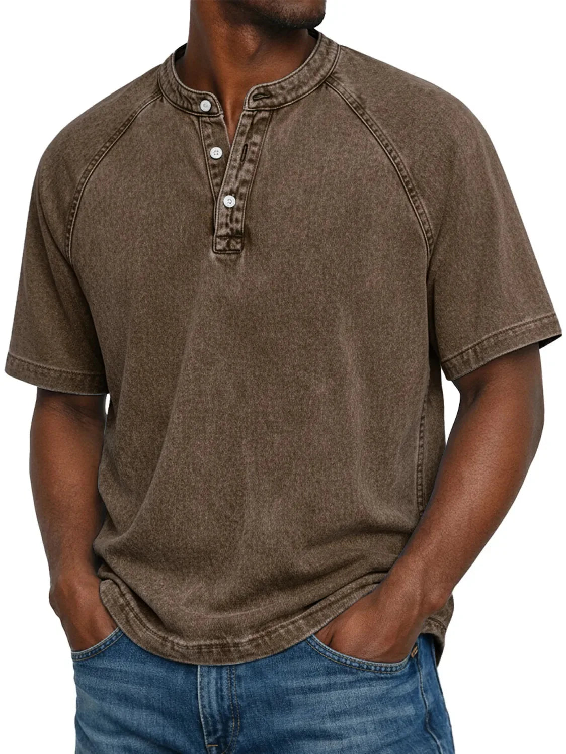 Herren Shirt mit Knöpfen und kurzen Ärmeln