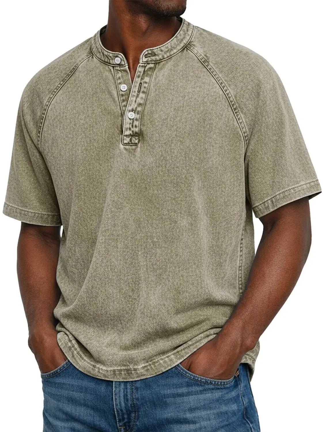 Herren Shirt mit Knöpfen und kurzen Ärmeln