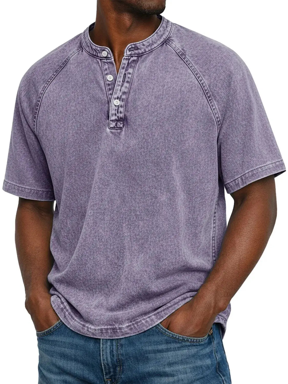 Herren Shirt mit Knöpfen und kurzen Ärmeln