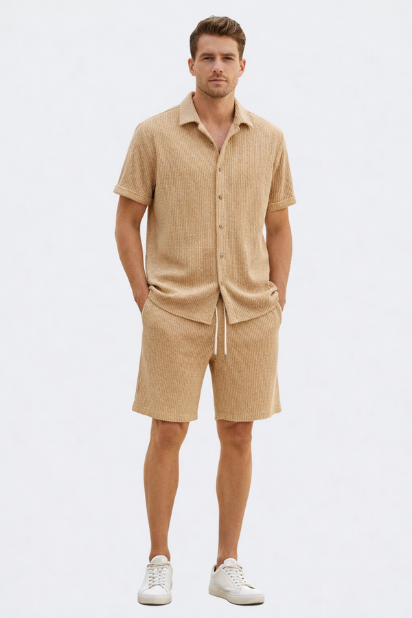 Herren Sommer Kombination mit Hemd und Shorts