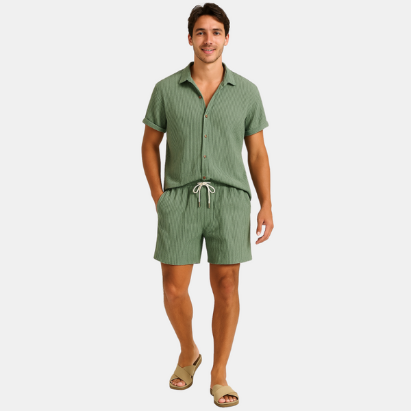 Herren Sommer Kombination mit Hemd und Shorts