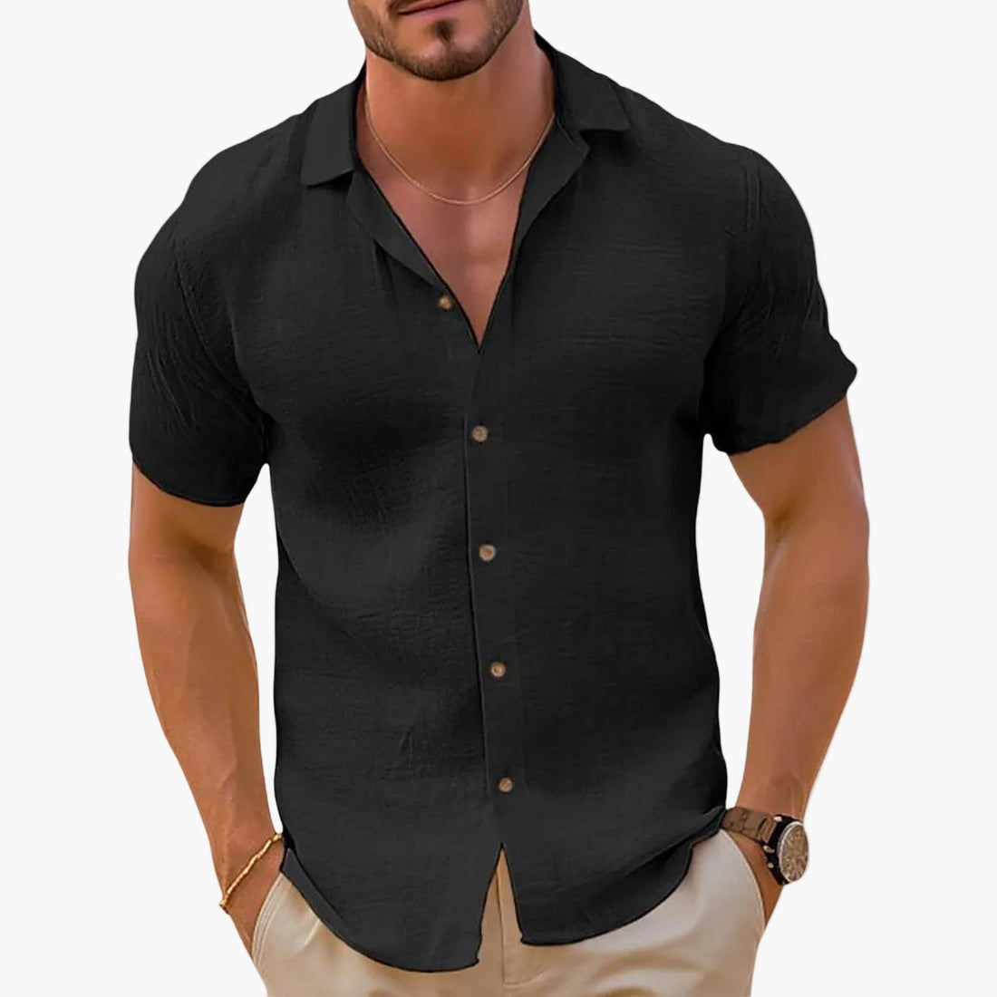 Herren Sommerhemd Kurzarm Mit Lockerer Form