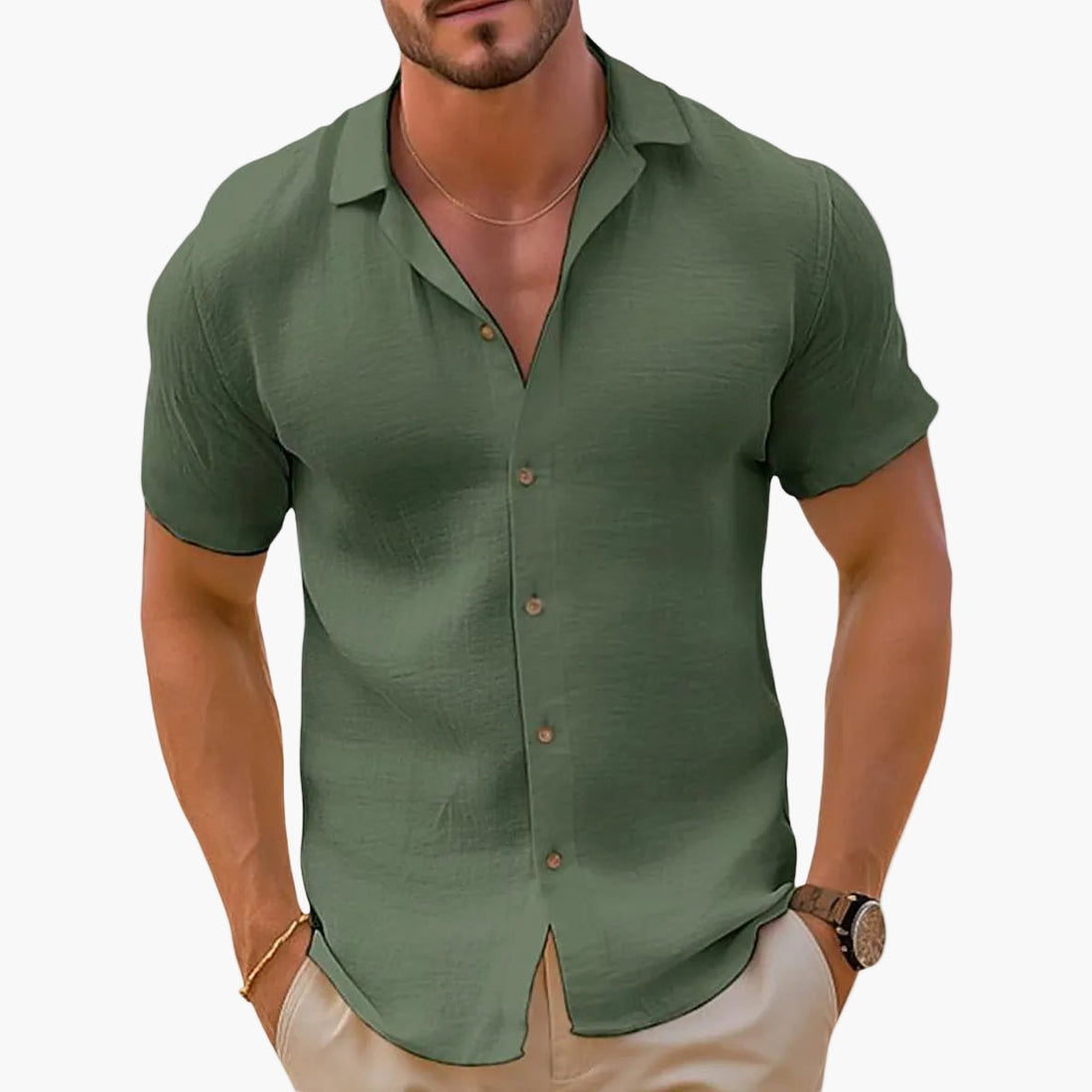 Herren Sommerhemd Kurzarm Mit Lockerer Form