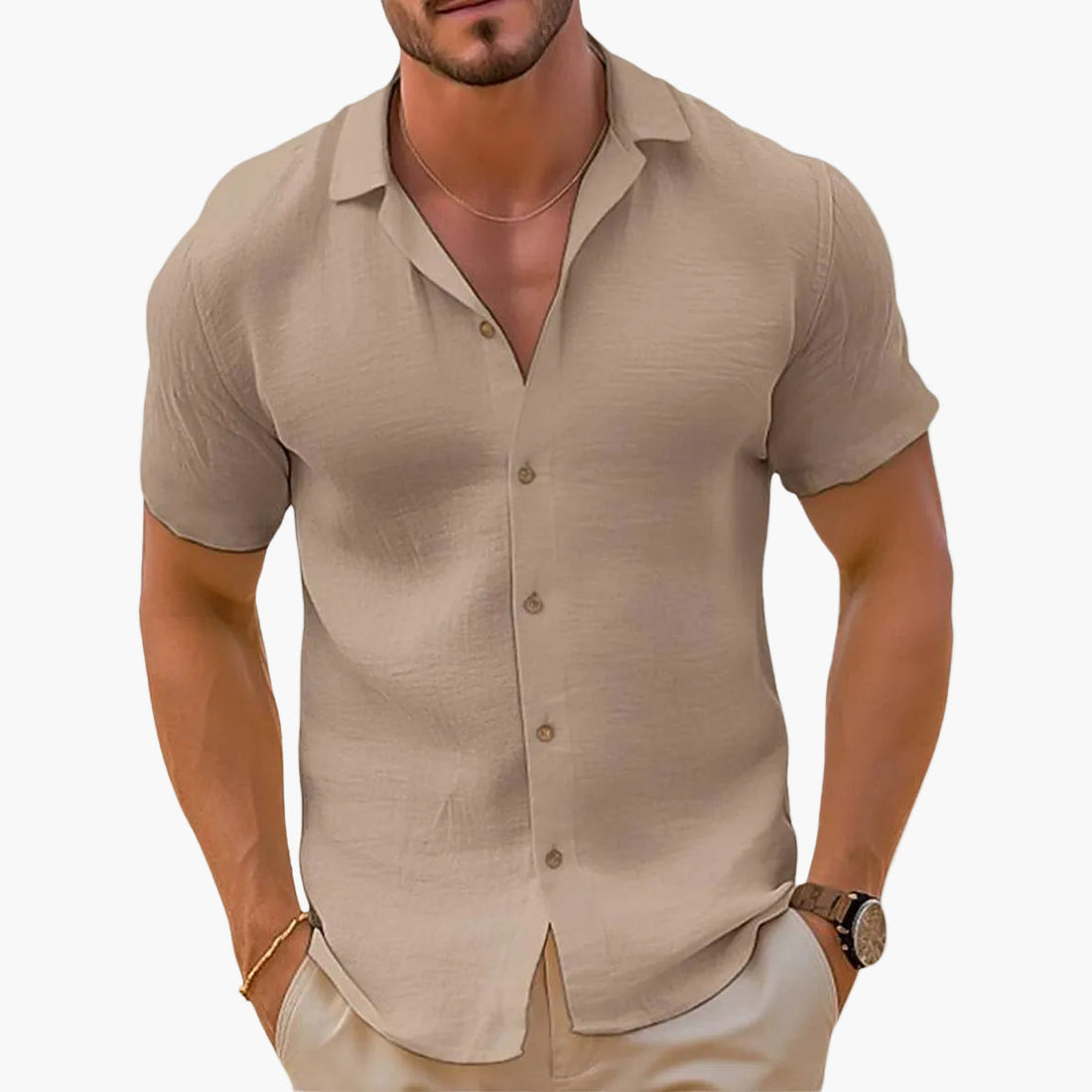 Herren Sommerhemd Kurzarm Mit Lockerer Form