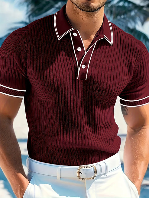 Herren T-Shirt Mit Kragen Und Kurzen Ärmeln