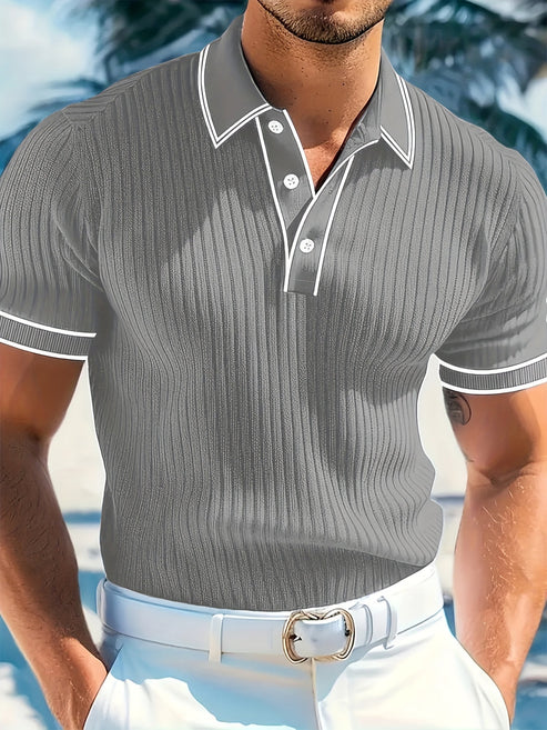 Herren T-Shirt Mit Kragen Und Kurzen Ärmeln