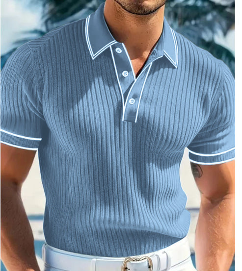 Herren T-Shirt Mit Kragen Und Kurzen Ärmeln