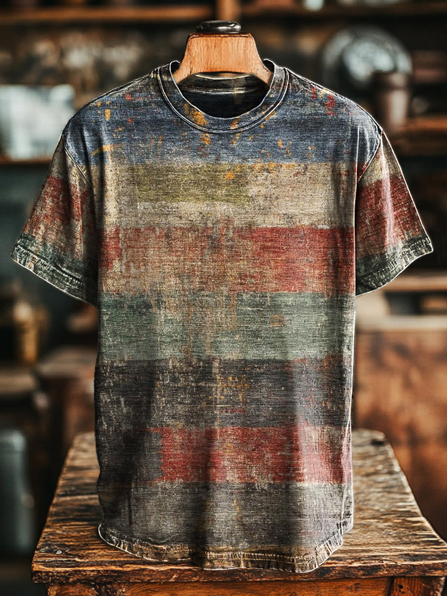 Herren T Shirt mit Streifen kurzarm
