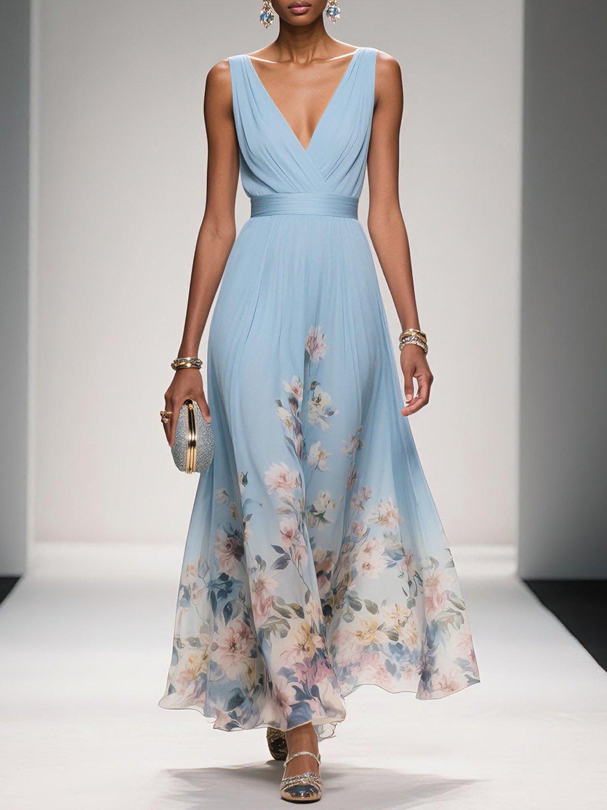 Maxikleid mit Blumenmuster für Feste