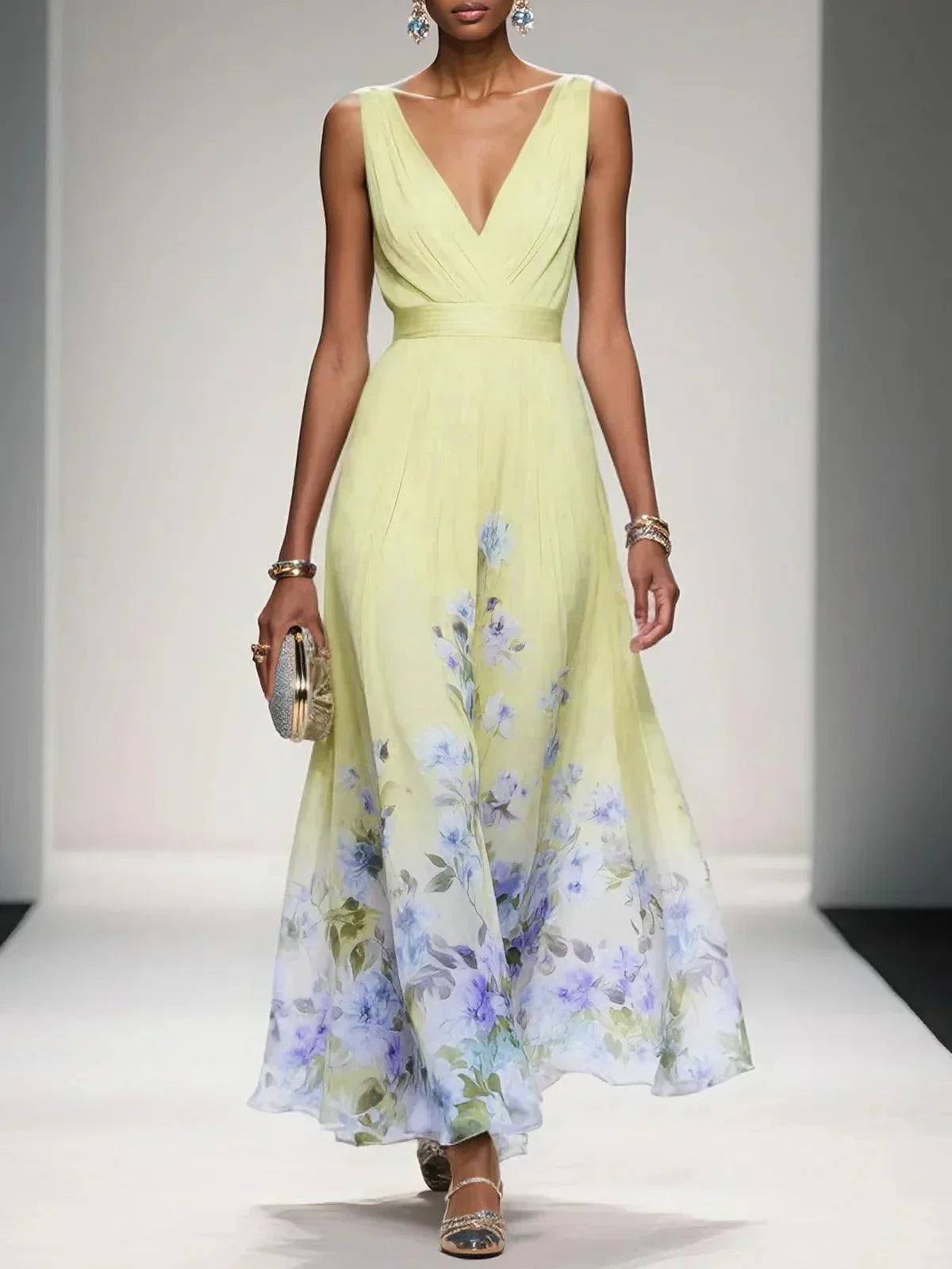 Maxikleid mit Blumenmuster für Feste