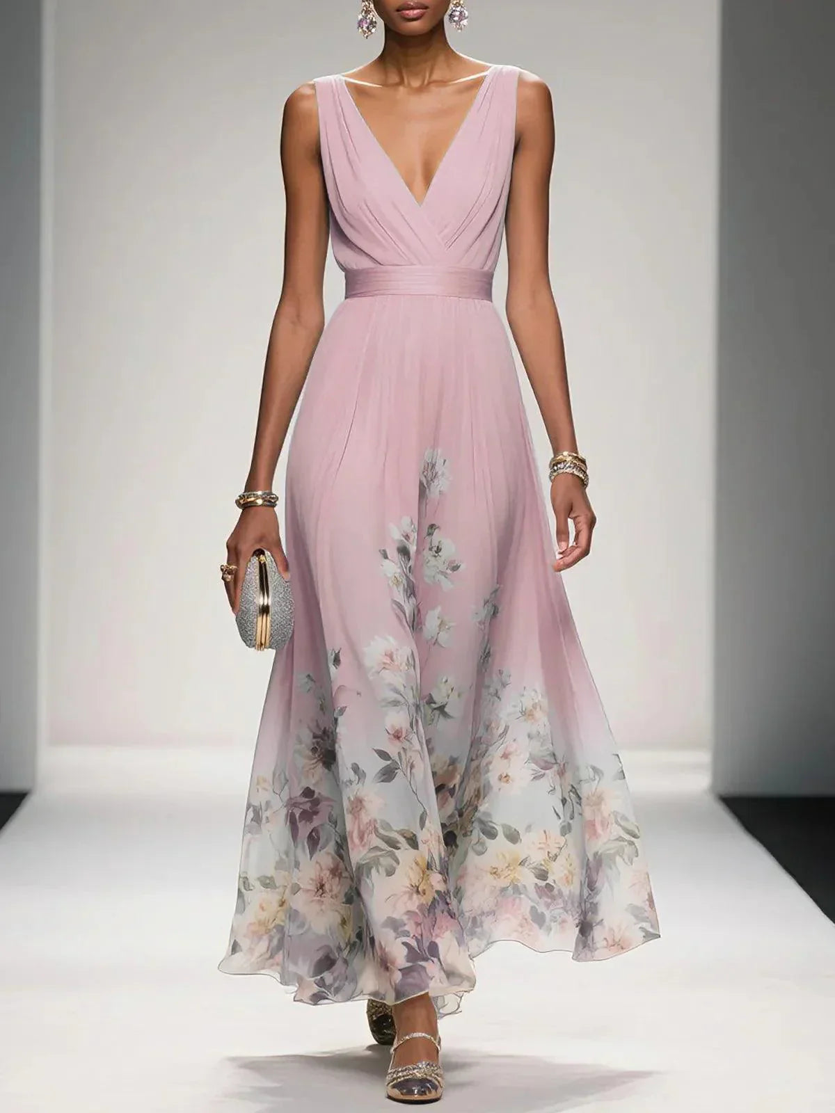 Maxikleid mit Blumenmuster für Feste