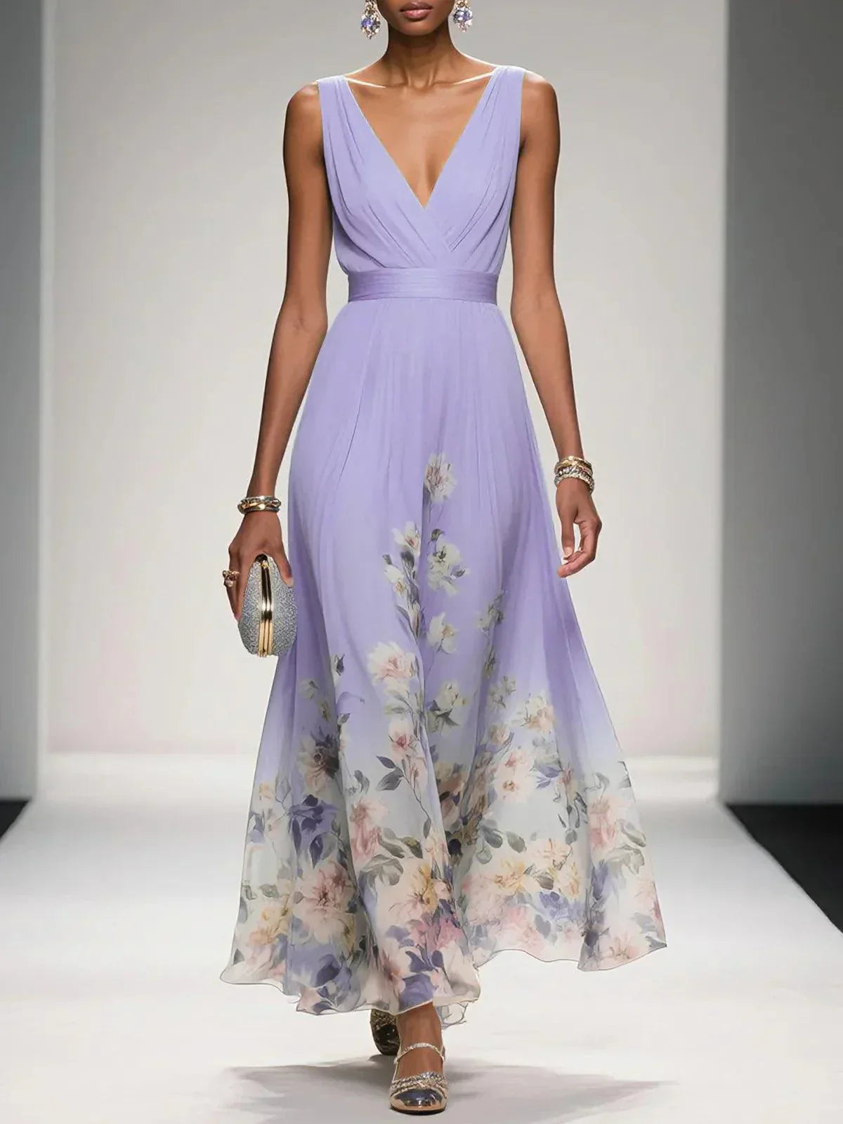 Maxikleid mit Blumenmuster für Feste