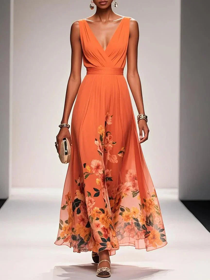 Maxikleid mit Blumenmuster für Feste