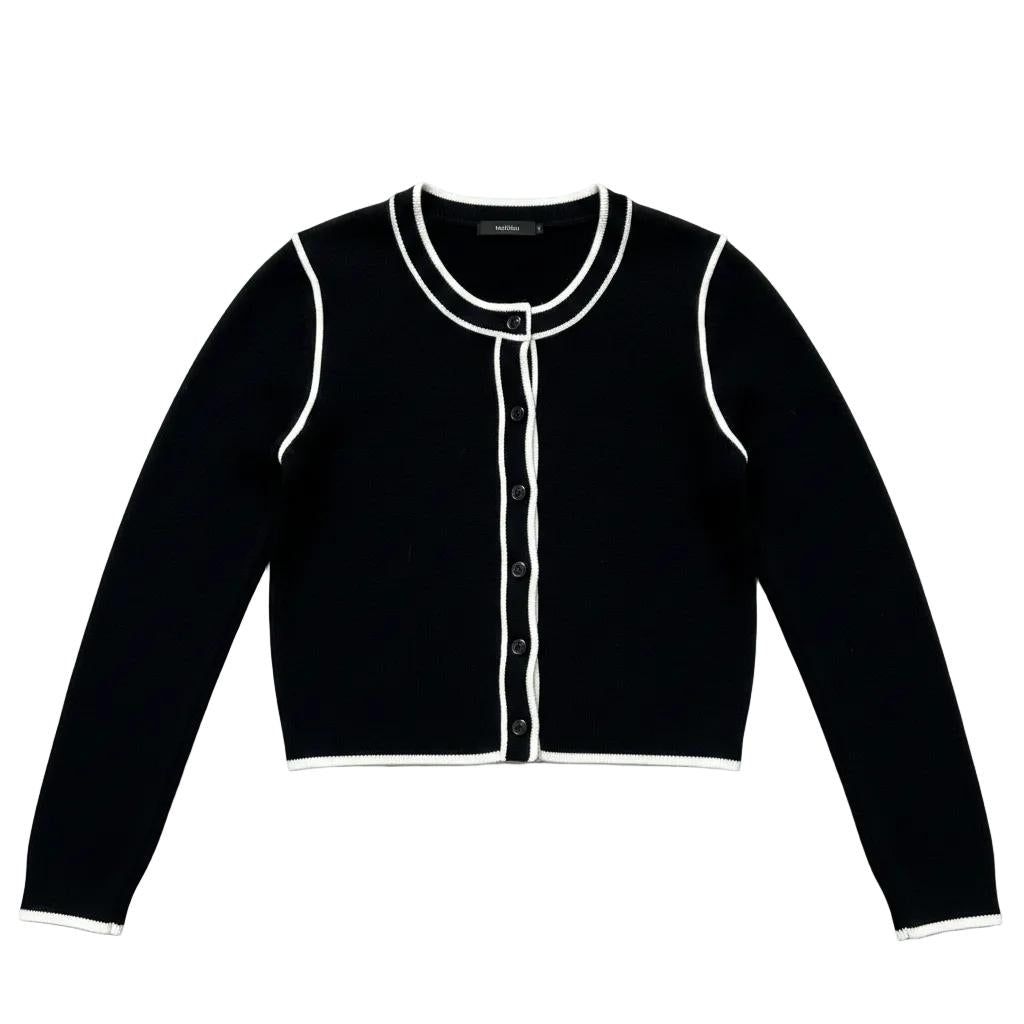 Kurzer Cardigan mit Kontrastnähten für Frauen