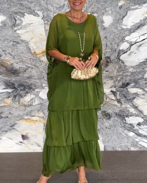 Langes Damenkleid mit lockerer fliessender Form