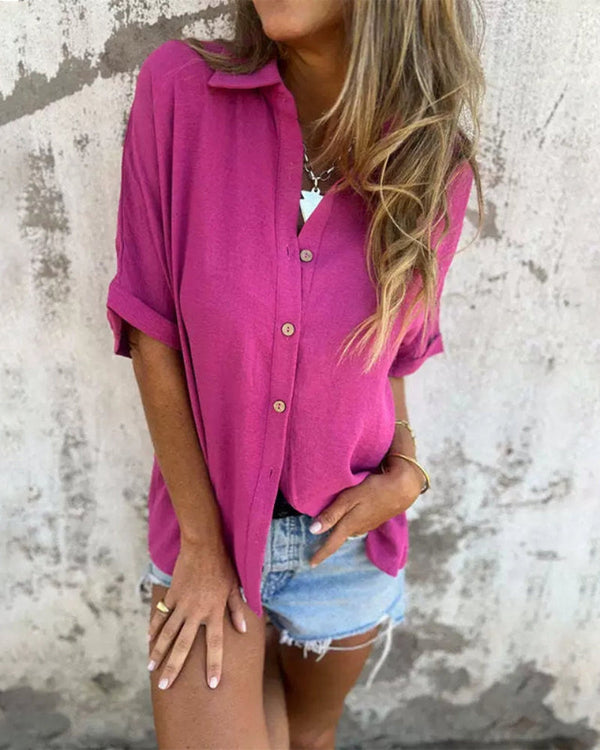 Lässige Damen Bluse mit kurzen Ärmeln