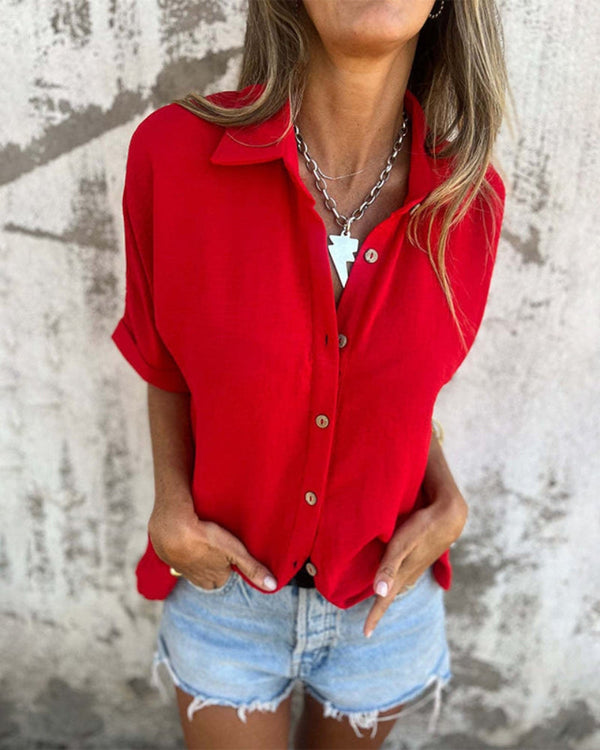 Lässige Damen Bluse mit kurzen Ärmeln