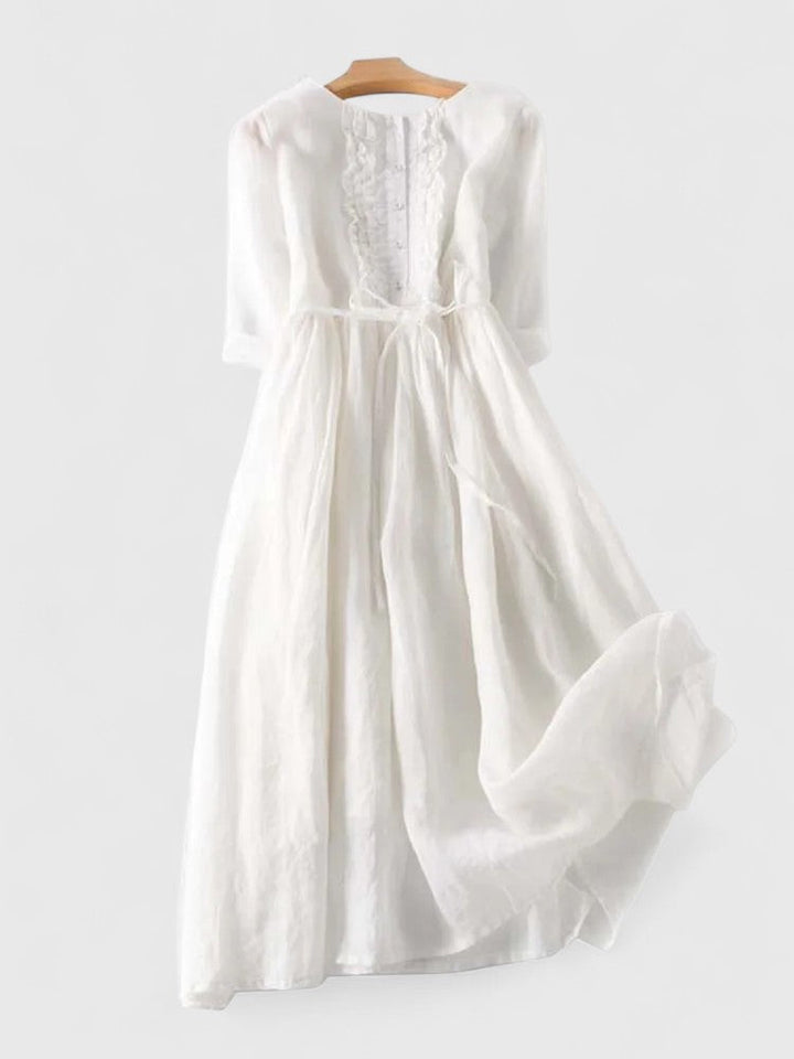 Midikleid mit Bindegürtel und Ärmeln