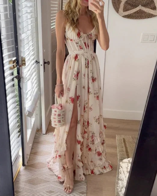 Maxikleid mit Blumenmuster und weiter Form