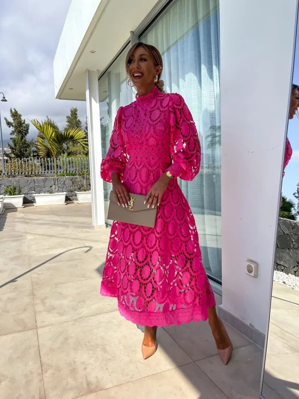 Langes Abendkleid mit langen Ärmeln