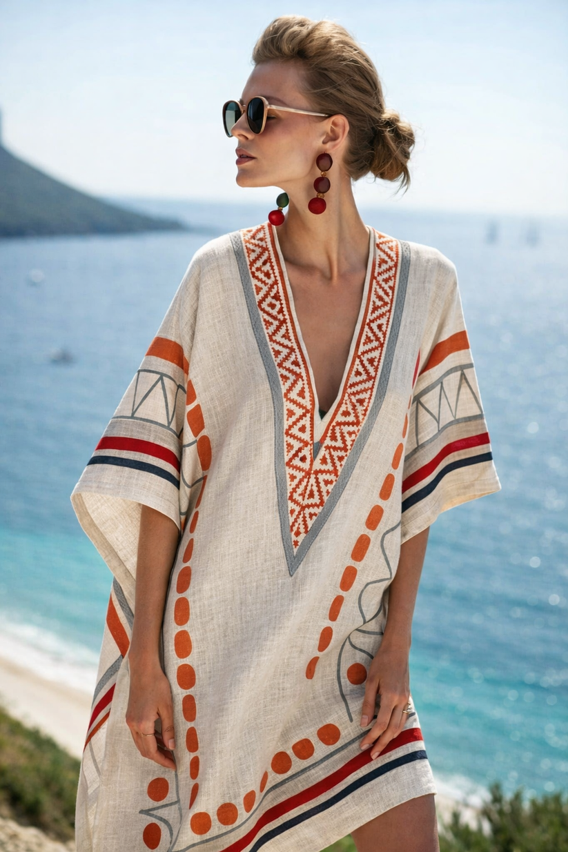 Damen Kurzes Strand Kleid mit lockerer Struktur
