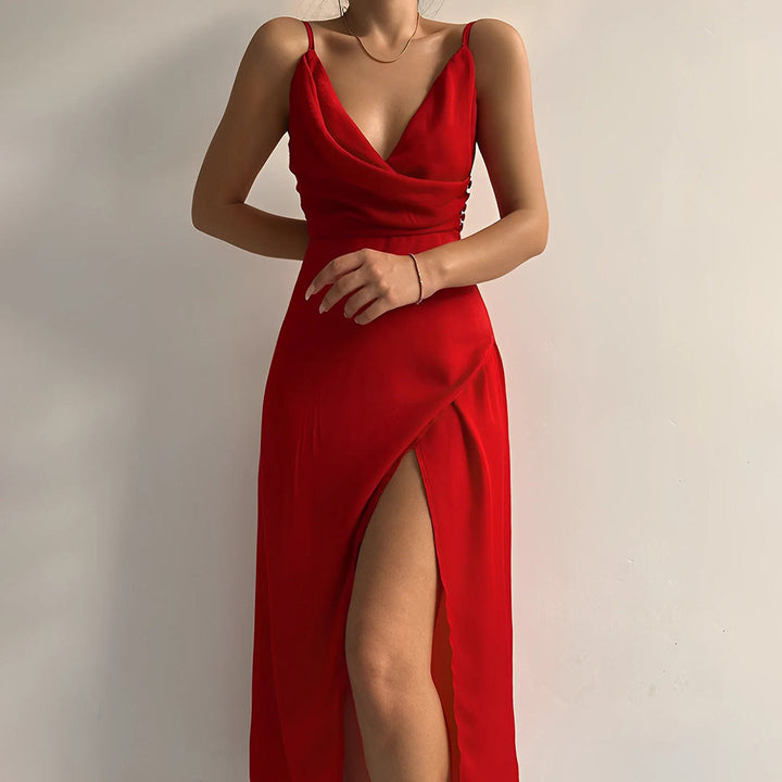 Klassisches Maxikleid mit schmalen Trägern