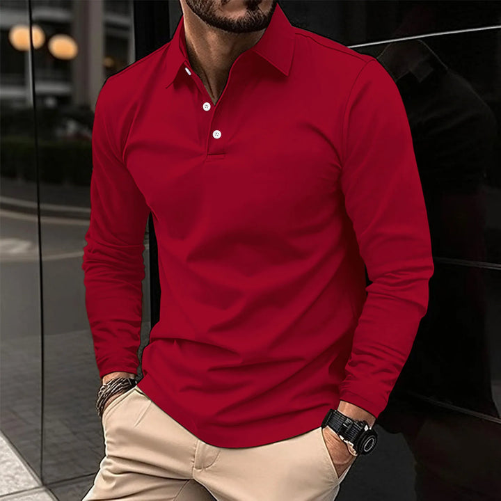 Klassisches Herren Poloshirt mit Langen Ärmeln