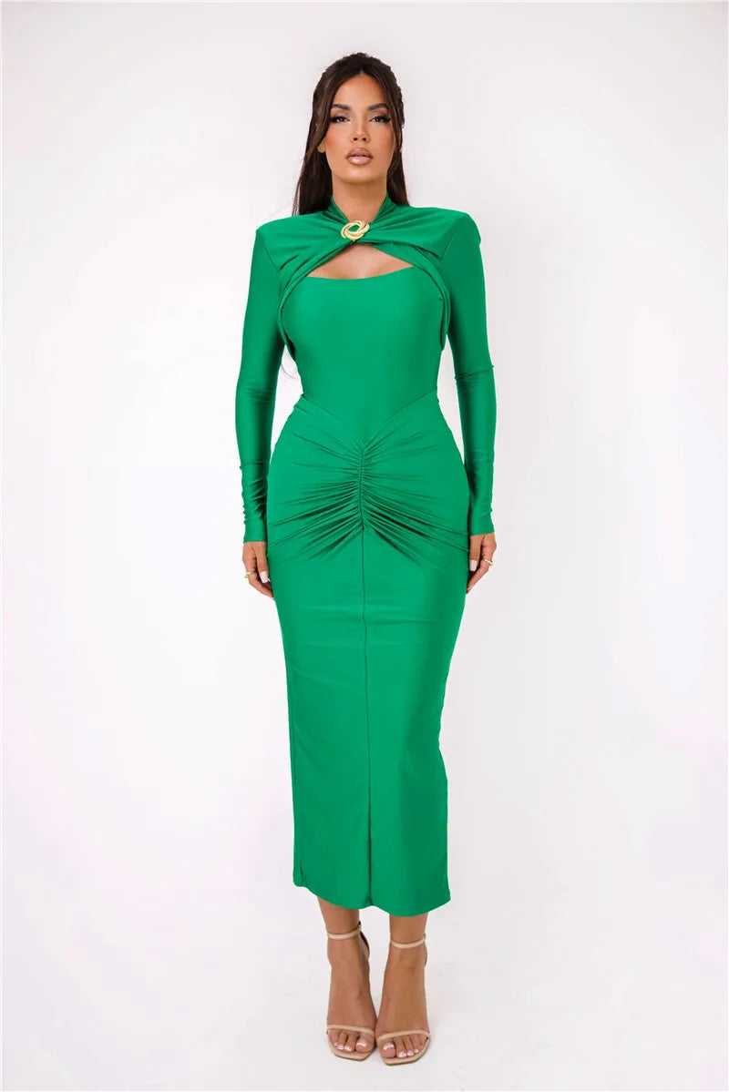 Maxikleid für Abendanlässe mit langen Ärmeln