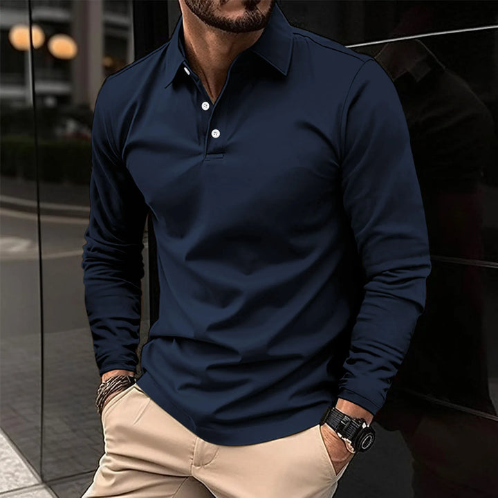 Klassisches Herren Poloshirt mit Langen Ärmeln