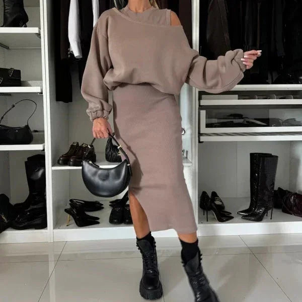 Set mit ärmellosem Kleid und Oberteil