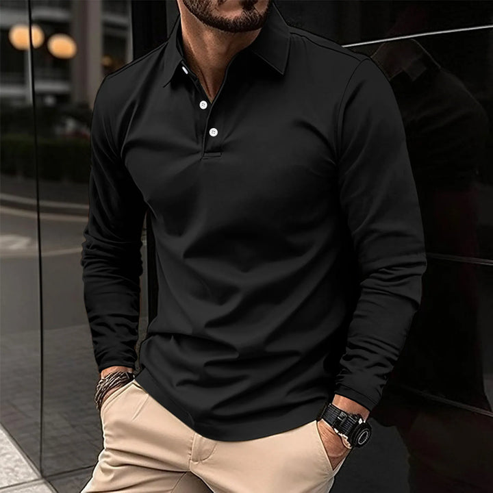 Klassisches Herren Poloshirt mit Langen Ärmeln