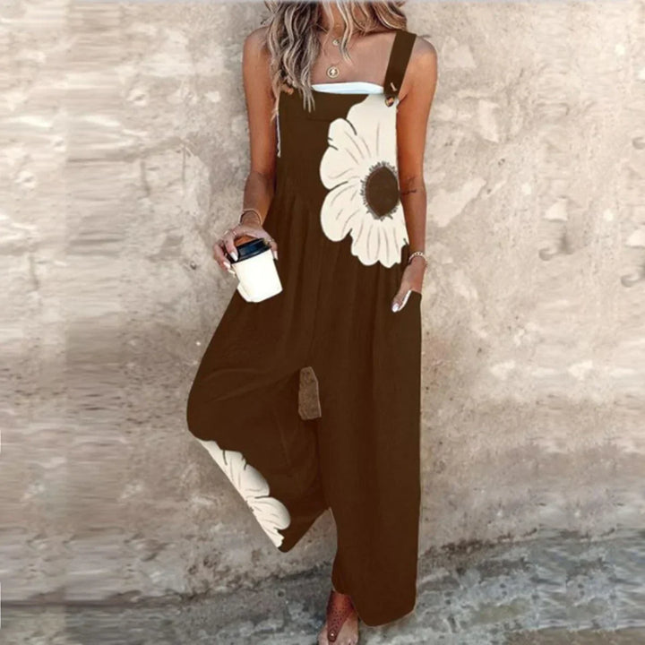 Sommer Damen Einteiler mit Muster und Trägern