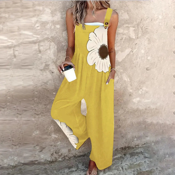 Sommer Damen Einteiler mit Muster und Trägern