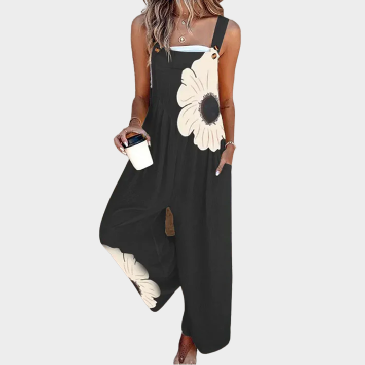 Sommer Damen Einteiler mit Muster und Trägern