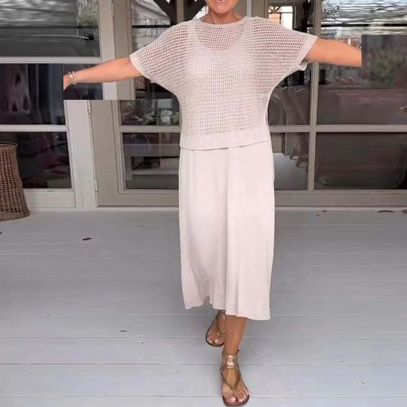 Sommer Set mit langem Kleid und lockerem Oberteil
