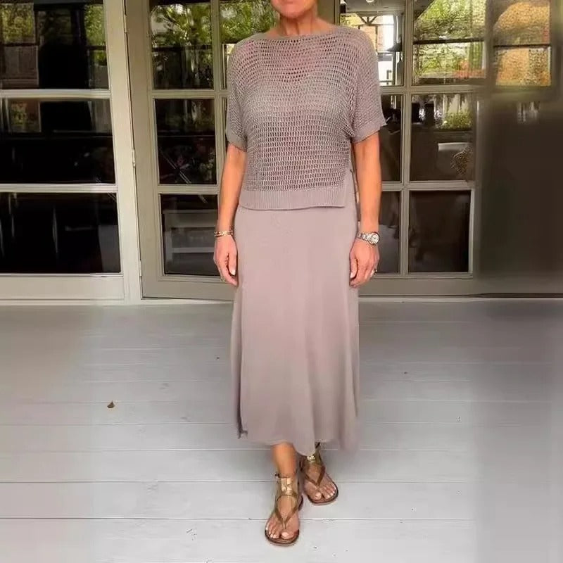 Sommer Set mit langem Kleid und lockerem Oberteil