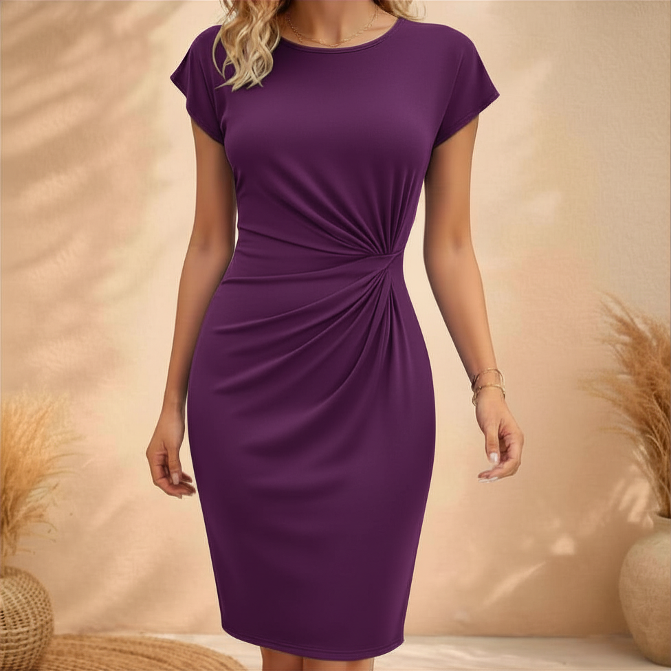 Elegantes Midikleid mit kurzen Ärmeln